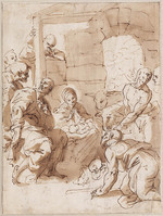 K 010
<br/>
Aanbidding door de herders
<br/>
<em>Benso, Giulio (1592-1668) - toegeschreven aan</em>